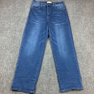 Bamboo Jeans Womens Size 13 Medium Wash High Rise Wide Leg Denim Blue Pants